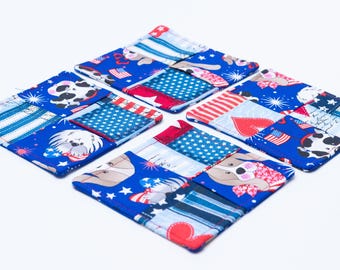 Blind But Not Coasters - Patriotic Pups