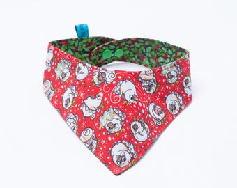 BBN Bandana - Ink Pug reindeer