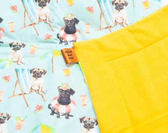 Blind But Not Stroller Blankie - Beach Pugs