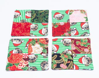 Blind But Not Coasters - Santa Pugs 2