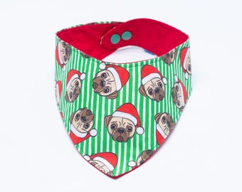 Blind But Not Bandana - Santa Pugs