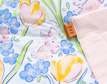 Blind But Not Blankie -  Pugs and Tulips