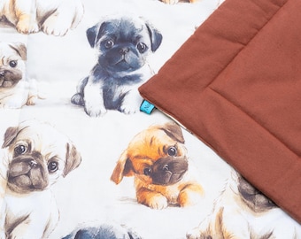 Blind But Not Stroller Blankie - Pug Puppies