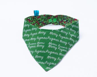 BBN Bandana - Merry Pugmas - green
