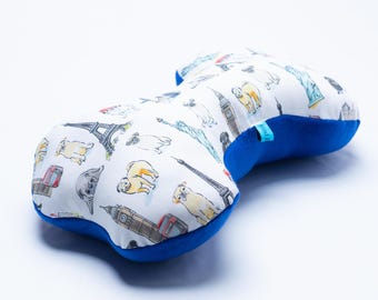 BOBO Bone  - Global Pugs with Blue fleece on reverse