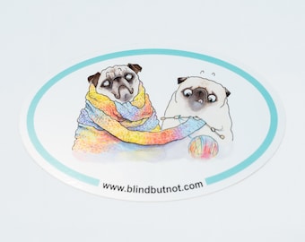 Blind But Not - Bumper Sticker - Ink Pug Logo