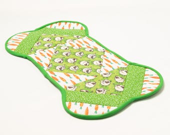 Blind But Not Place Mat - Peeing Ink Pugs and carrots