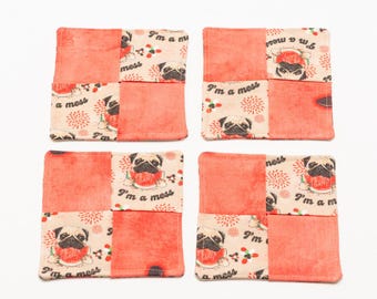 Blind But Not Coasters - Watermelon and pugs