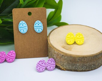 Easter Egg Earring / Easter Stud Earring / Spring Easter Gift / Easter Earring for Kids / Spring Polymer Clay Earring
