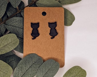 Black Cat Earring / Halloween Polymer Clay Earring / Cat Stud / Gift for Kids