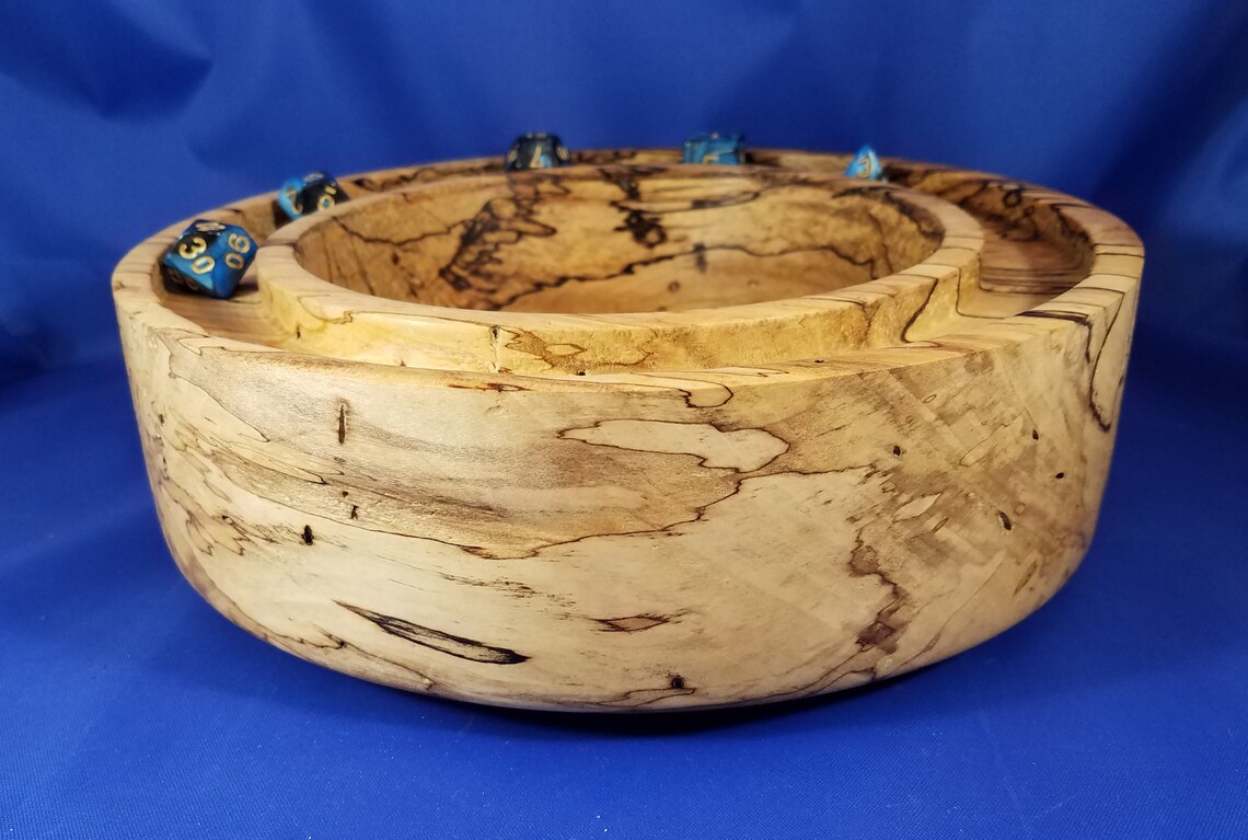 RPG Dice Bowl out of Spalted Maple Etsy