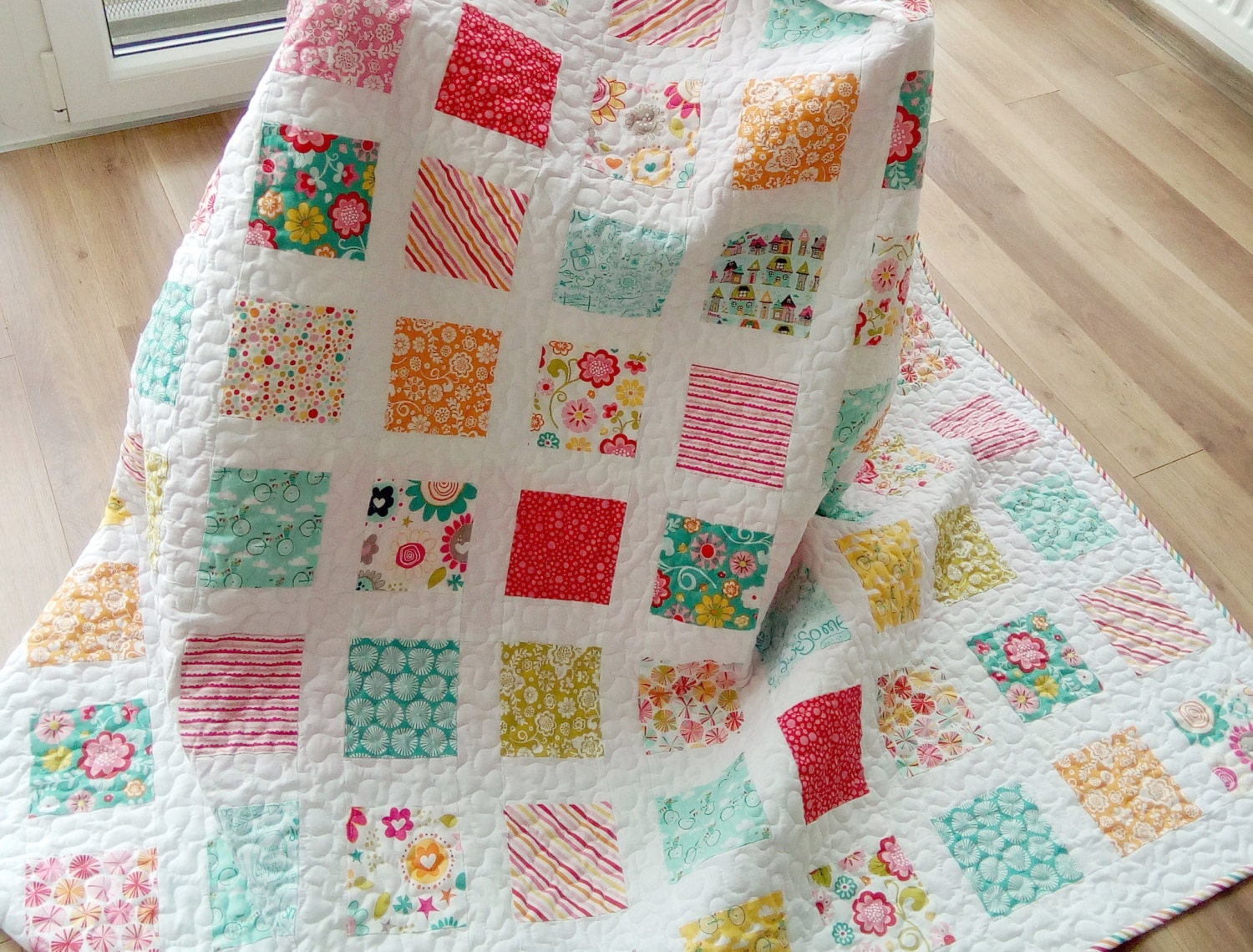 Custom quilt /Twin Quilt / Modern Quilt / Homemade Quilt / Etsy