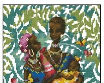 DOME African Family Cross Stitch Pattern | Instant PDF download