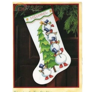 Trimming the tree stocking Christmas Eve Cross Stitch Pattern Instant PDF download imagem 1