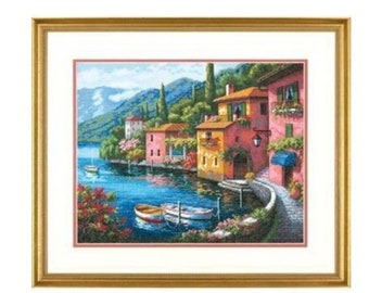 Italian Lakeside Village |  Cross Stitch Pattern | Instant PDF download