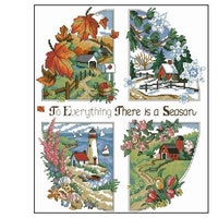 Set of 4 Seasons Landscape Cross Stitch Pattern | Seasons Cross Stitch ...