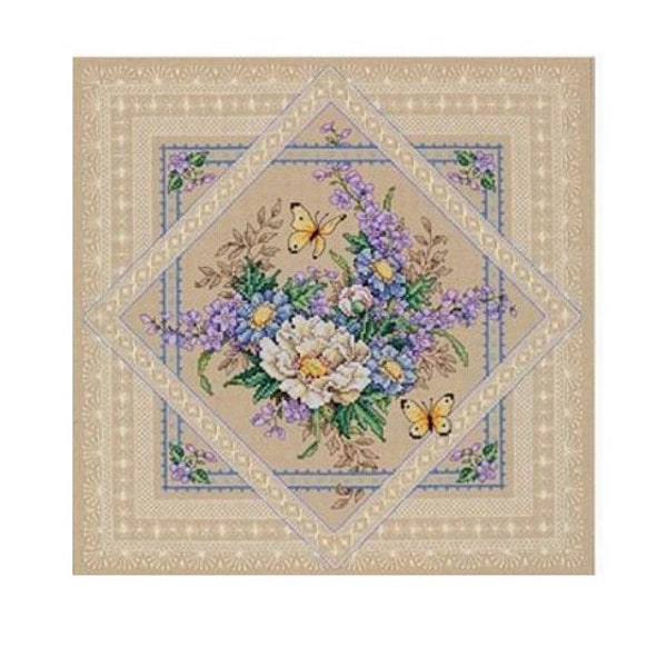 Flowers and Lace with Butterfly Beautiful | Cross Stitch Pattern | Instant PDF download
