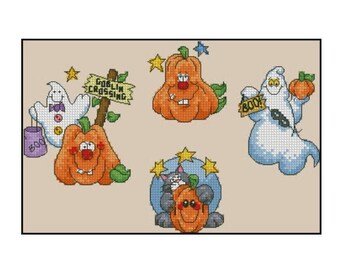 Süßes oder Saures Quickies Kreuzstichmuster - Gruseliges Halloween Design - sofortiger digitaler PDF-Download
