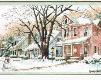 Winter on main street | Christmas Eve | Cross Stitch Pattern | Instant PDF download