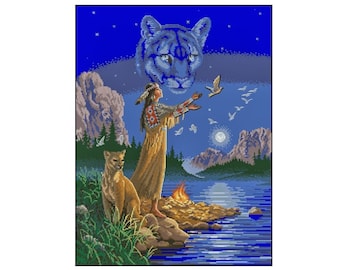 Hidden Spirits Cross Stitch Pattern – Mystical & Whimsical Design – Instant Digital PDF Download