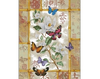 Brilliant Butterfly Celebration Cross Stitch Pattern – Vibrant Butterfly Design – Instant Digital PDF Download