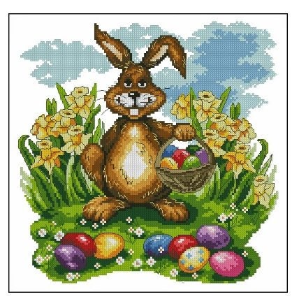 EASTER Rabbit Bunny Cross Stitch Pattern Instant PDF Download - Etsy