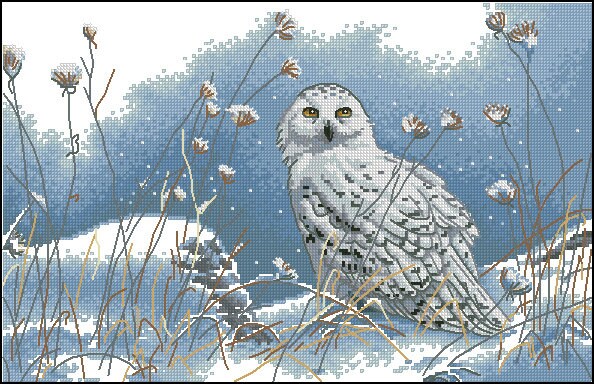 Northwind Owl Cross Stitch Pattern &ndash; Majestic Winter Owl Design &ndash; Instant PDF Download
