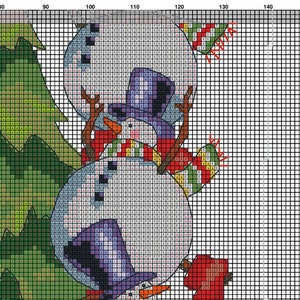 Trimming the tree stocking Christmas Eve Cross Stitch Pattern Instant PDF download image 2