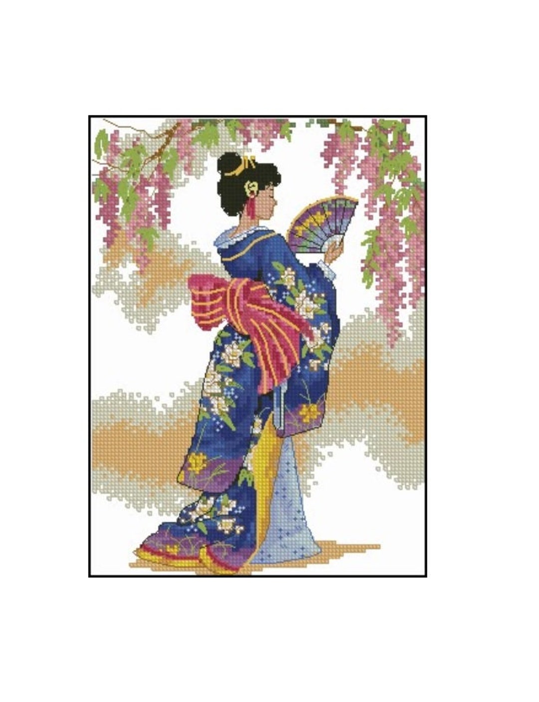 Elegant Geisha Cross Stitch Pattern Instant PDF Download - Etsy