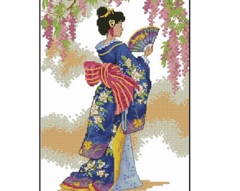 Elegant Geisha | Cross Stitch Pattern | Instant PDF download