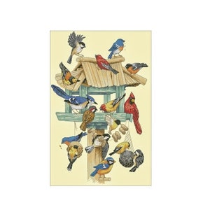 Birds Feasting Frenzy |  Cross Stitch Pattern | Instant PDF download