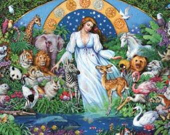 Mother Earth Noah's Ark Cross Stitch Pattern - Nature & Animal Design – Instant PDF Download
