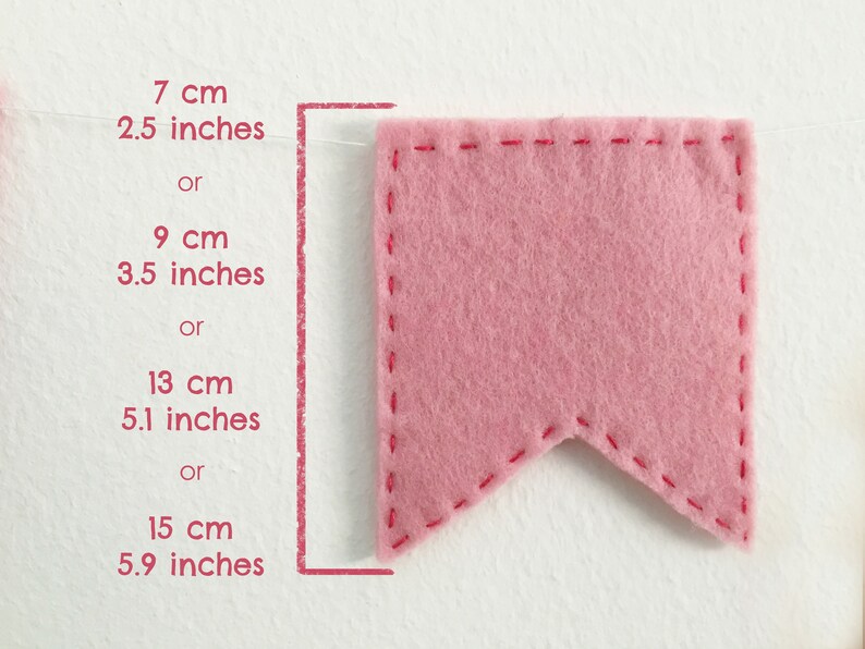 Pink Flag Garland Flags Felt Garland Nursery Decor Girl Etsy