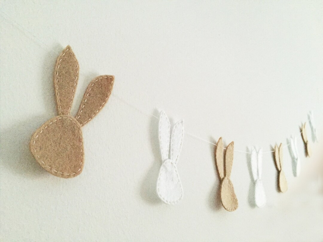 Bunny Felt Garland Easter Decoration Spring Party Banner Holiday ...