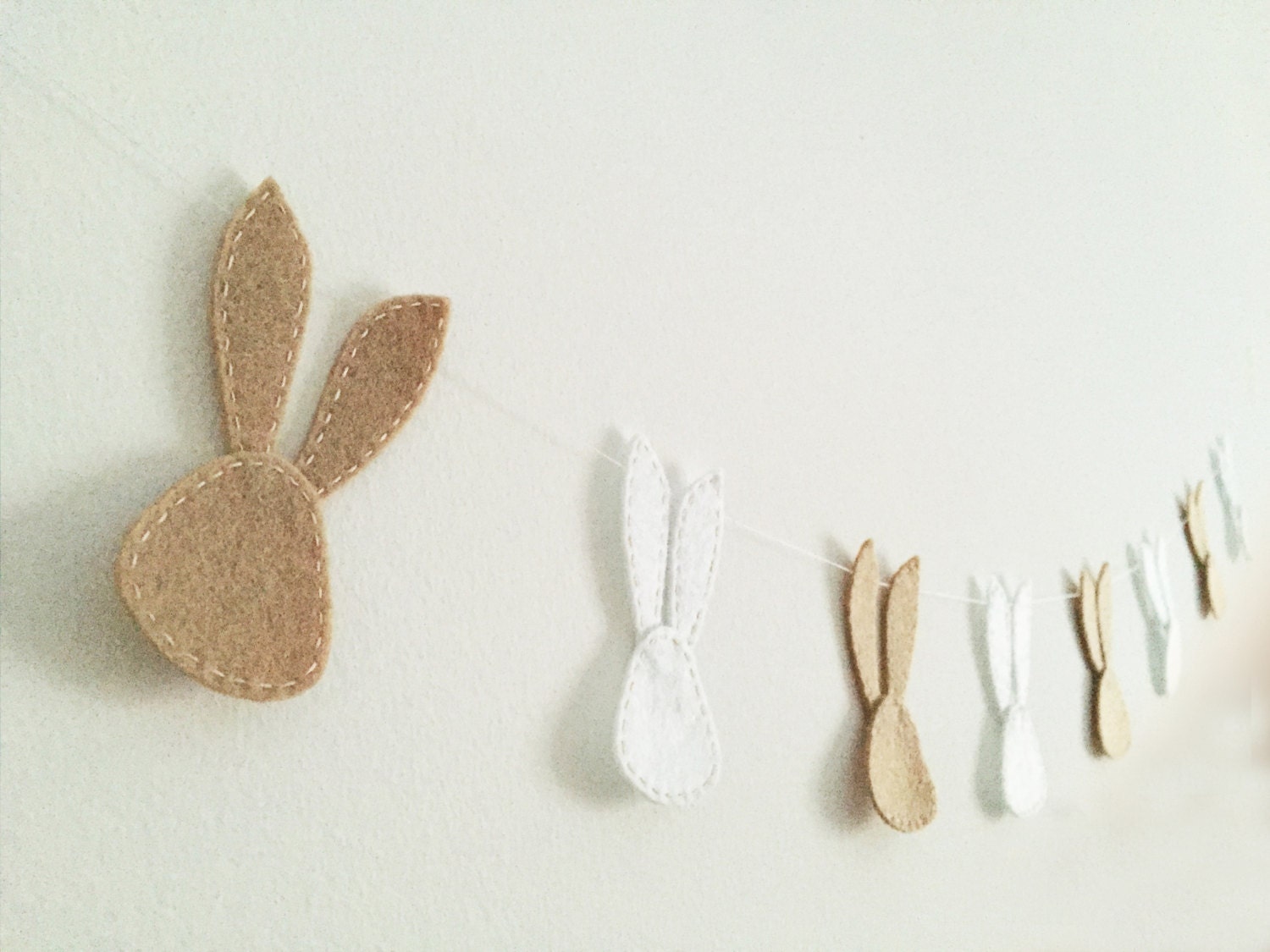 Bunny Felt Garland Easter Decoration Spring Party Banner Holiday ...