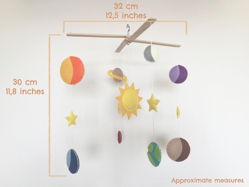 Solar System baby mobile crib Space theme Bedroom Galaxy Etsy
