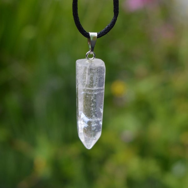 Quartz Polished Point Crystal Pendant or Amulet