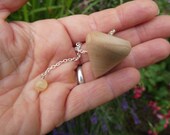 Wooden Dowsing Pendulum English Hazel Wood handturned in Devon with your choice of crystal bead