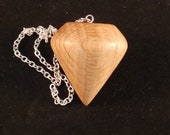 Wooden Dowsing Pendulum English Oak Wood handturned in Devon with your choice of crystal bead