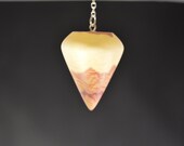 Wooden Dowsing Pendulum English Lilac Wood handturned in Devon with your choice of crystal bead