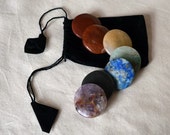 Chakra Crystals Round set of 7 with velvet bag for healing, Reiki and meditation
