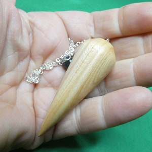 Wooden Dowsing Pendulum English Cherry Wood handturned with your choice of crystal bead