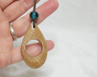 Sacred Circle Oak Wood Amulet Charm for Good Luck