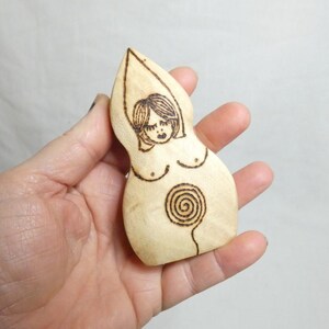 Wooden Goddess crafted from English Sycamore wood - Pagan, Wicca, Rituals and Altar Decoration