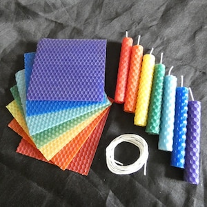 Make your own Spell Candles Beeswax set of 6, 7 or 11 for ceremonies, rituals, altars, magic and chakras