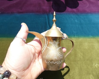 Vintage Brass Lidded Tea Pot Incense Burner for ceremonies and altars