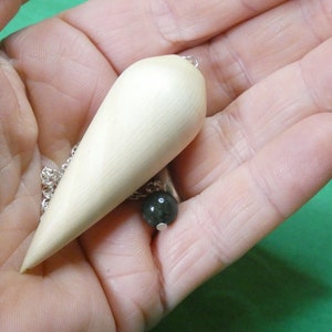 Wooden Dowsing Pendulum English Hazel Wood handturned with your choice of crystal bead
