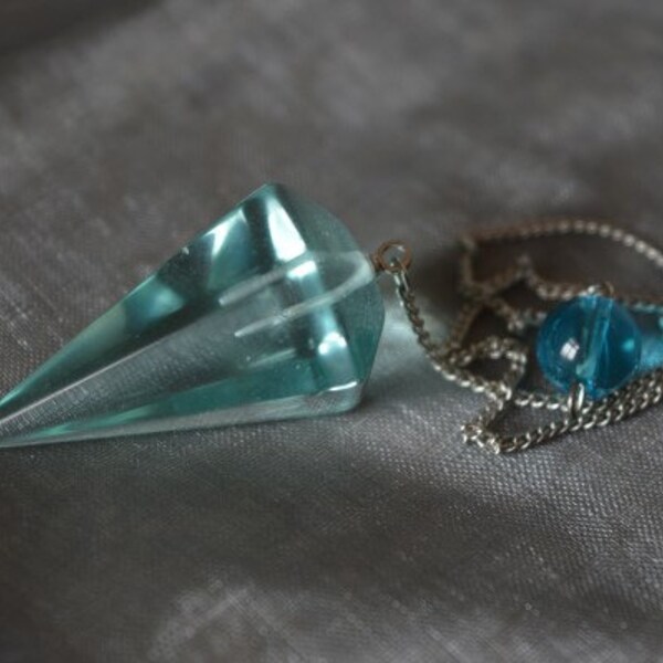 Blue Obsidian Crystal Pendulum for healing, Reiki, meditation and dowsing