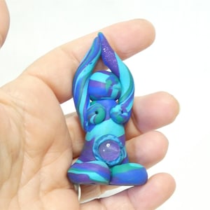 Goddess Marble Clay Altar Statue with Amethyst crystal