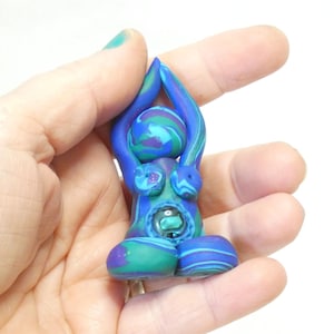 Goddess Marble Clay Altar Statue with Abalone crystal